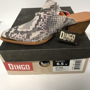 Dingo Women's Knockout Natural Snake Print Mules